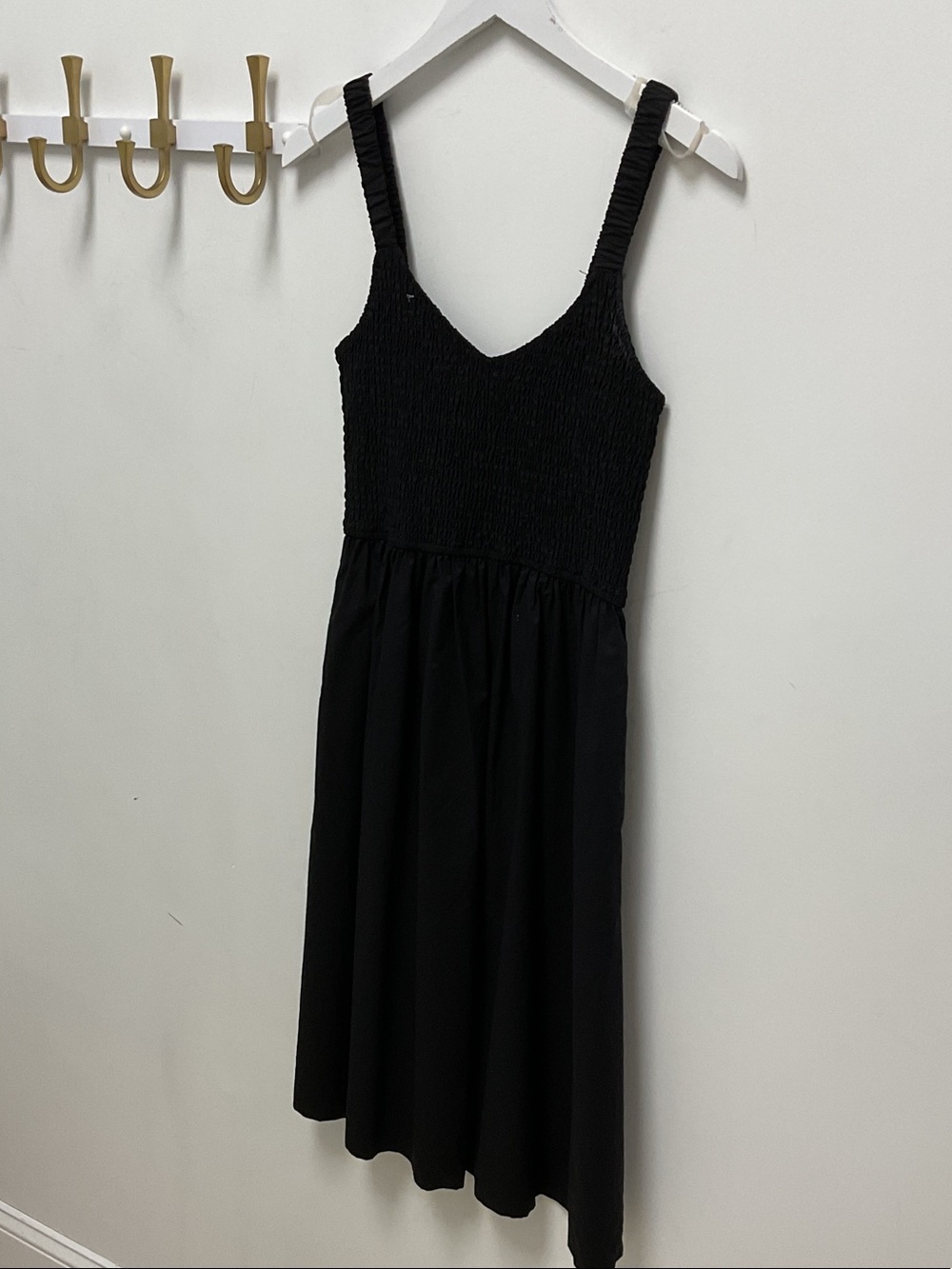 Steve Madden Black Smocked Midi Fleur Dress